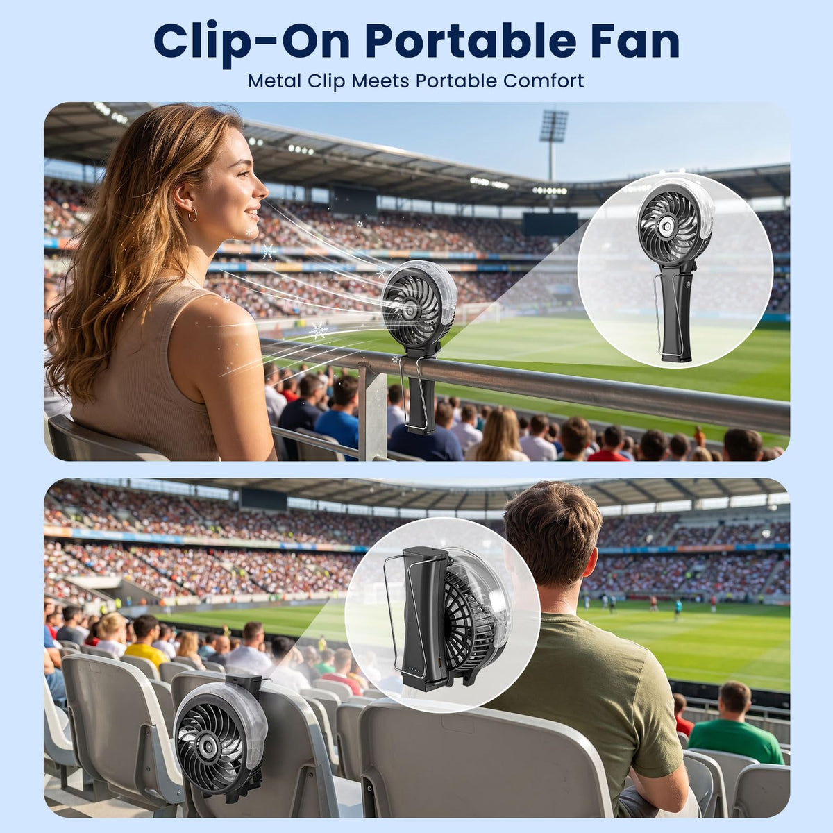 Upgraded Handheld Misting Fan (HF318C / Black)