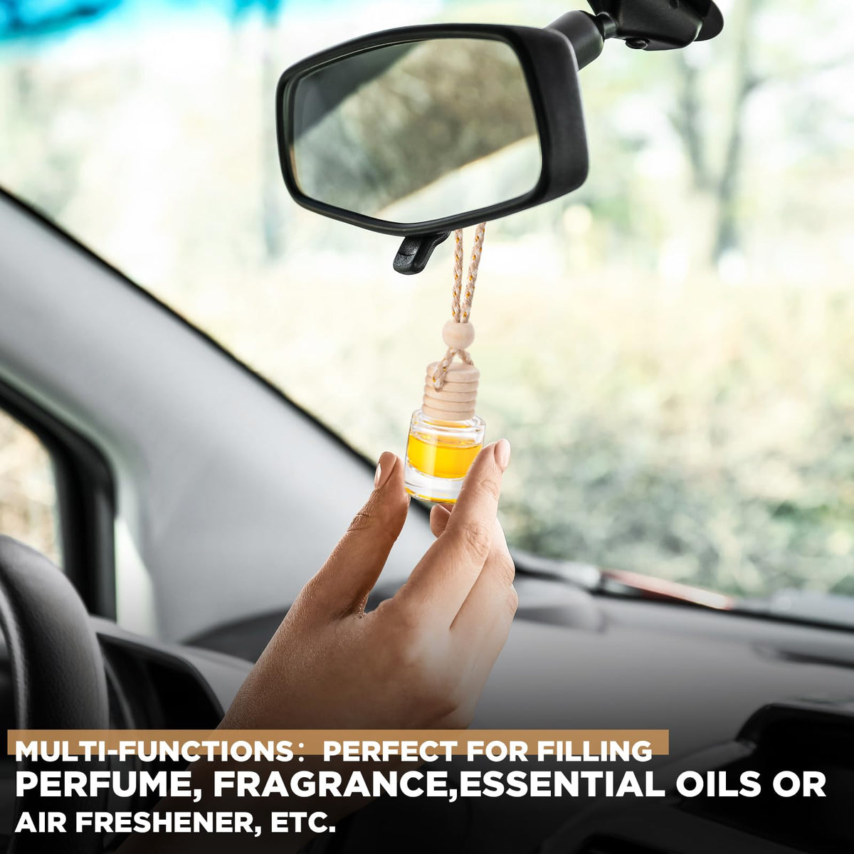 150 Pieces Hanging Car Diffuser Air Freshener Bottle Set (Clear)