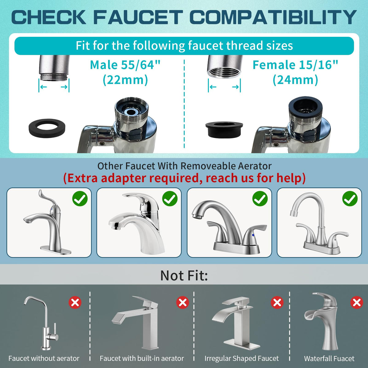 1440° Sink Water Filter Faucet Extender 3.0 (D- Silver3- Telescopic Filtered Swivel Aerator)