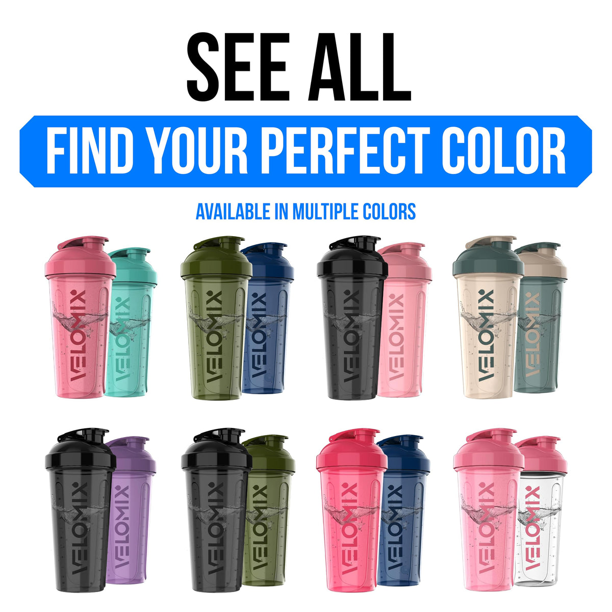 2 Pack 28oz Protein Shaker Bottle for Protein Mixes (A3) Pink / Turquoise)