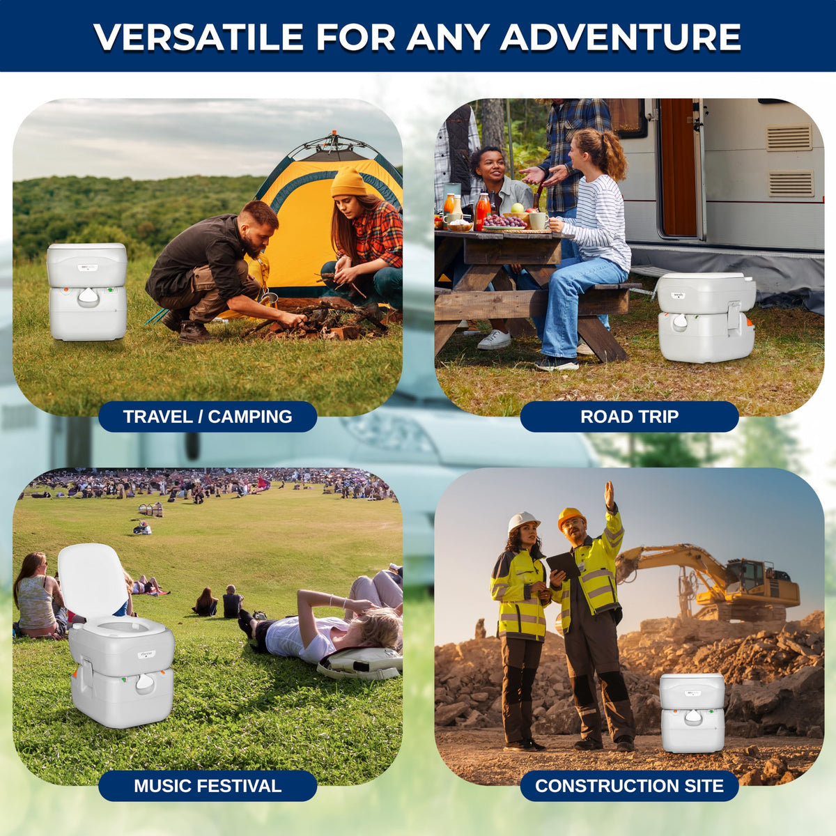 Portable Camping Toilet (Standard / Steel Gray)