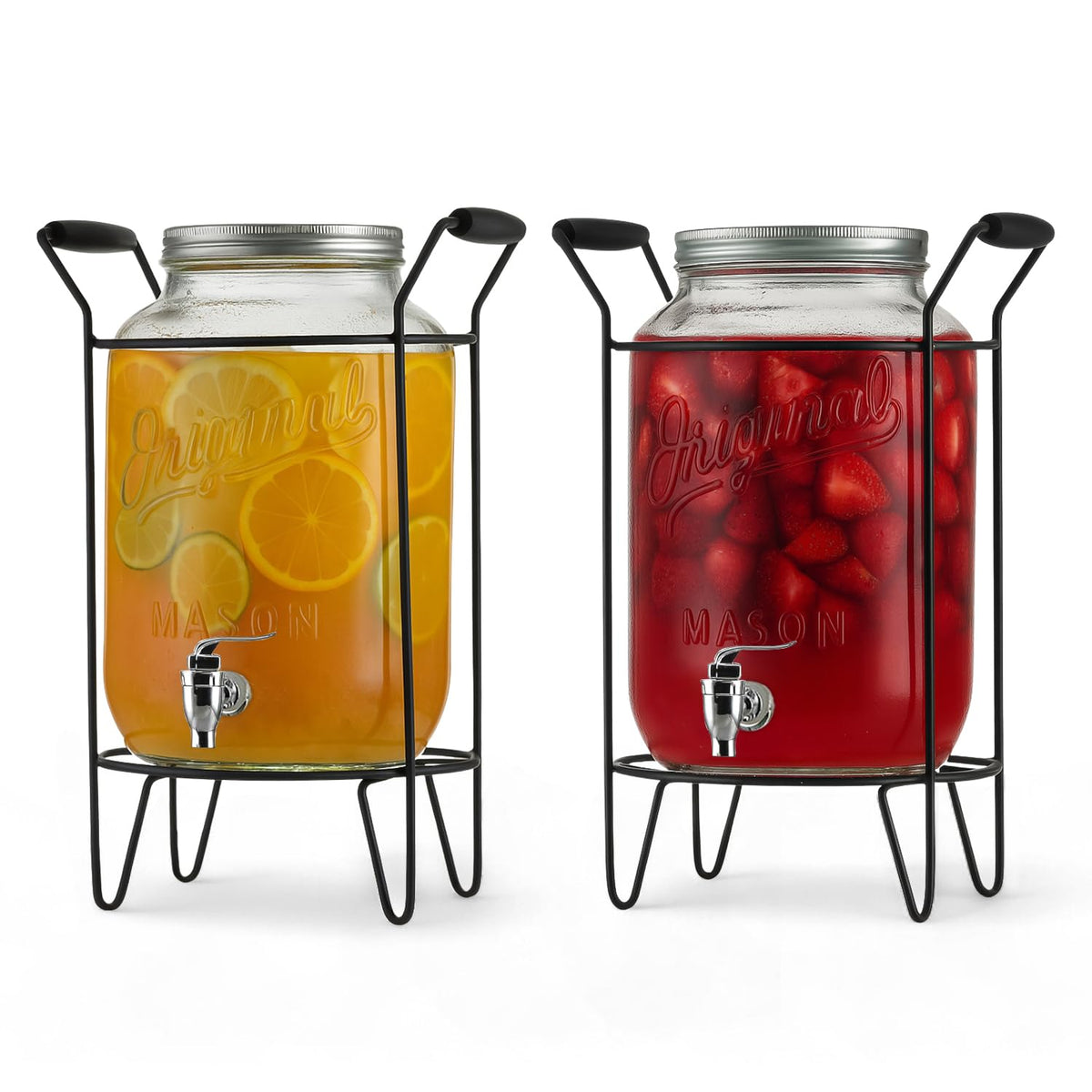 2 PACK 2 GALLON Drink Dispensers for Parties (Clear 2 Pack - 2 Gallon)