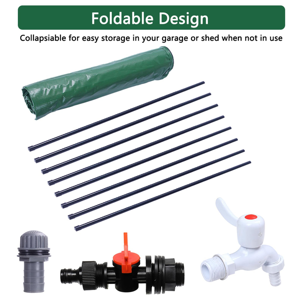 200 Gallon Collapsible Rain Barrel (Green / 200 Gallon)