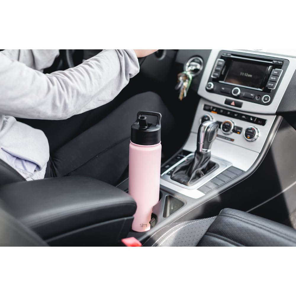 Insulated Water Bottle with Straw (18oz / Midnight Black (Pack of 1))