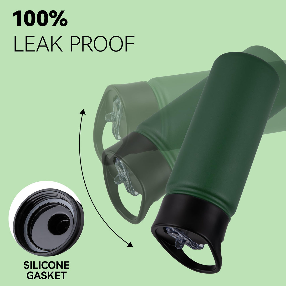 16 oz Insulated Water Bottle for School (Dark Green / 16 Ounces)