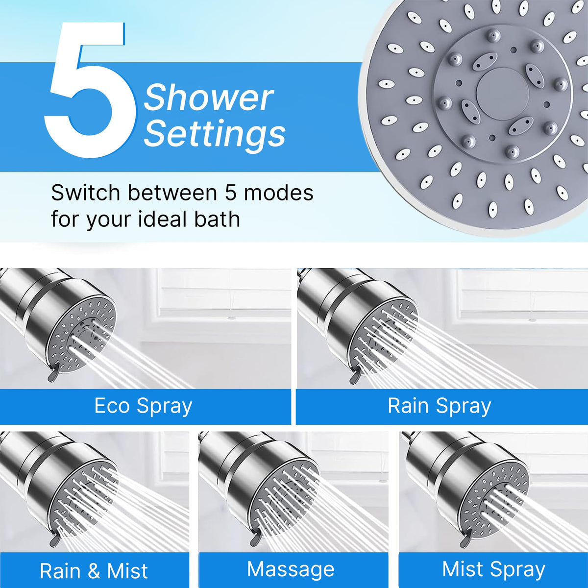 20 Stage Filtered Shower Head with High Pressure