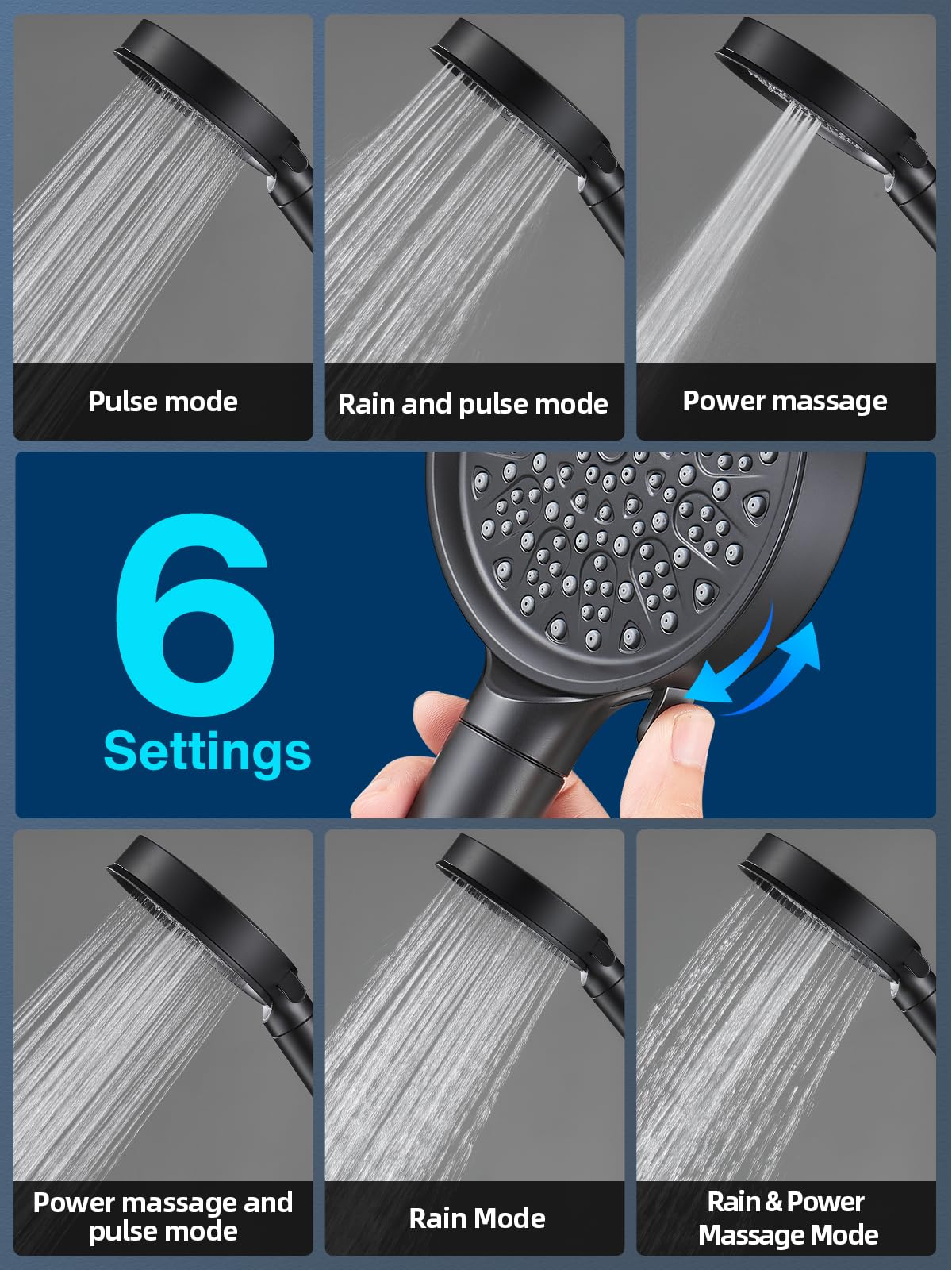 Filtered Shower Head with Handheld (1. Matte Black (2.0 Carbon))