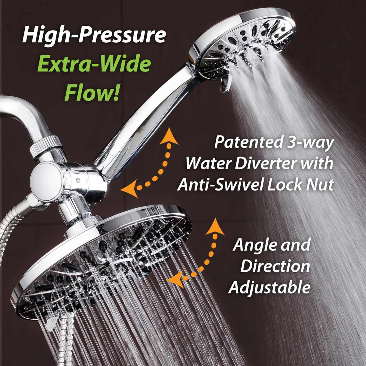 7" Premium High Pressure 3 (1.8 Gallons Per Minute / Chrome)