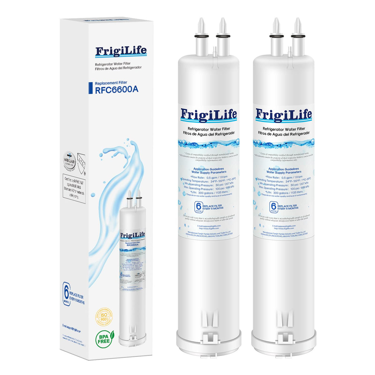 Refrigerator Water Filter Replacement for Filter 3 (White / 2 Count (Pack of 1))