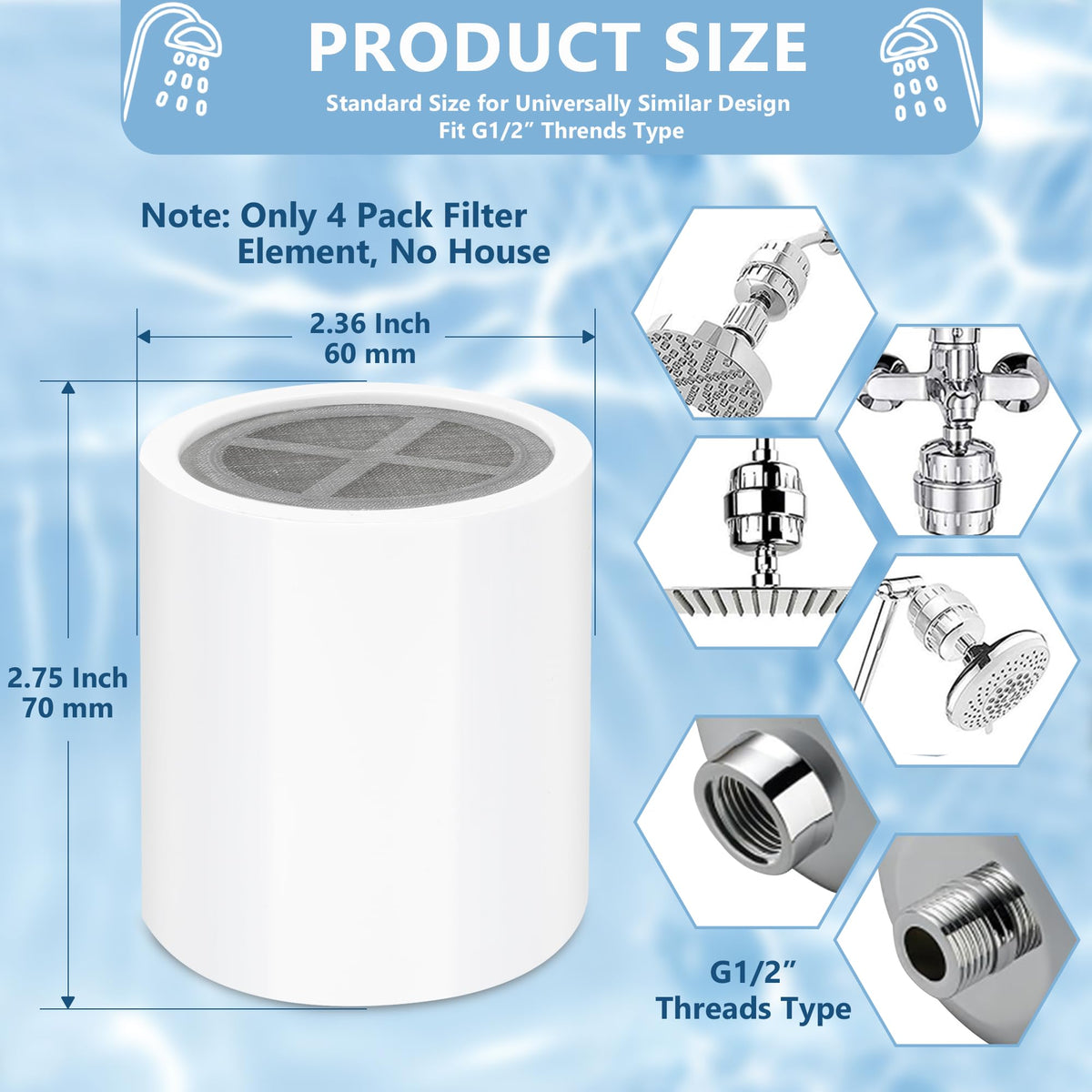 4 Pack 20 Stage Shower Head Filter