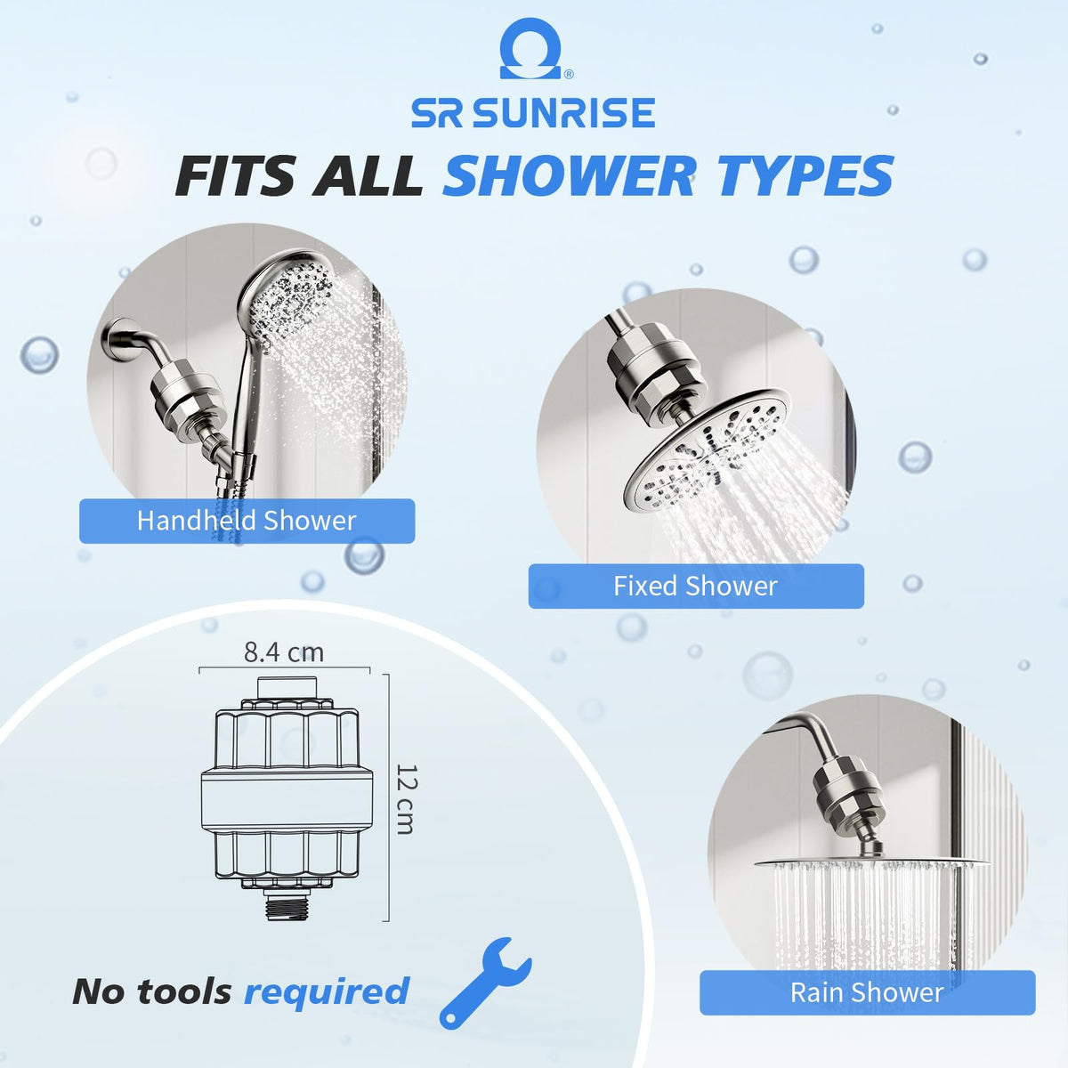 20 Stage Shower Filter for Hard Water (Nickel X 3 Cartridge)