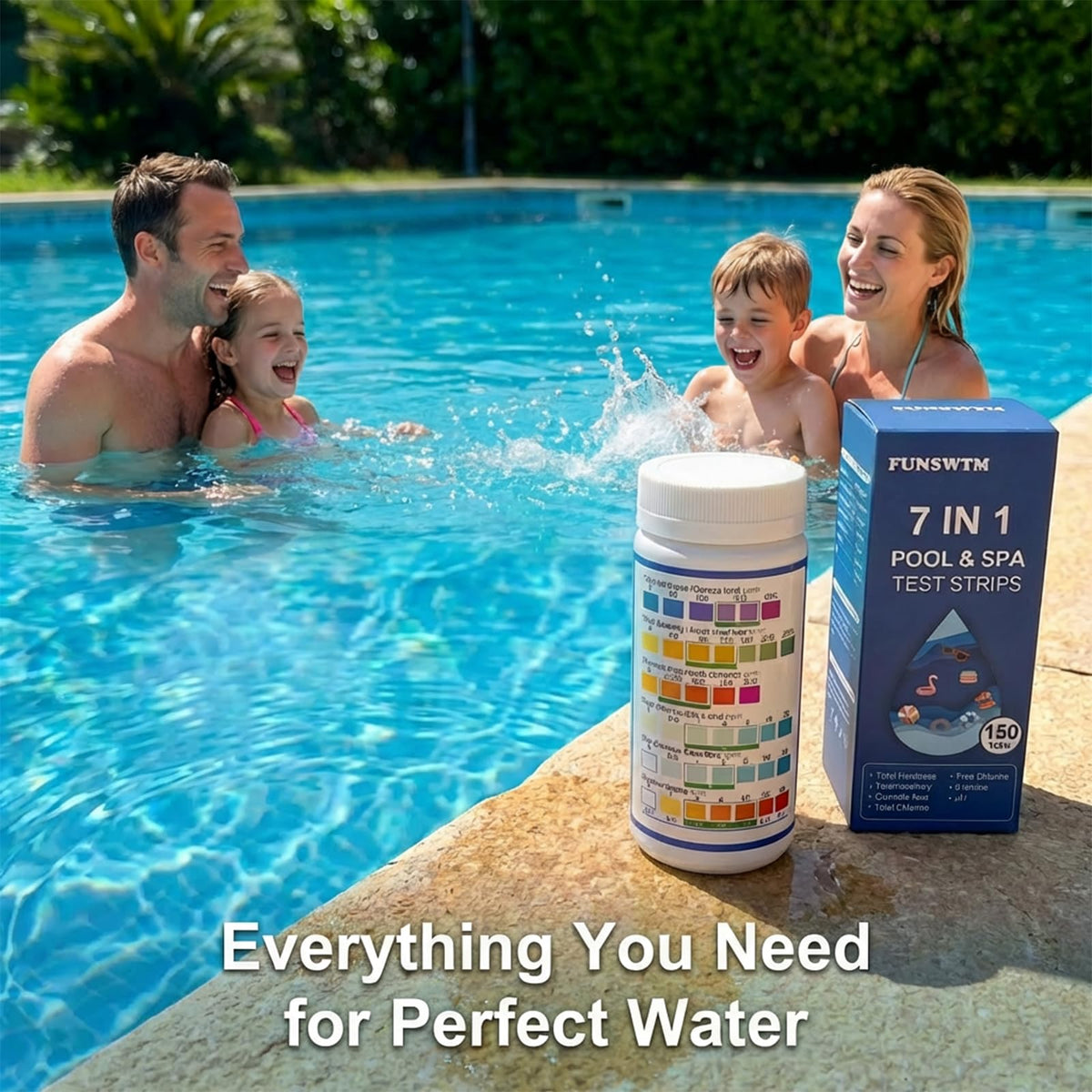 7 in 1 Pool Test Kit 150 Strips Pool Spa Test Strips for Swimming Pool