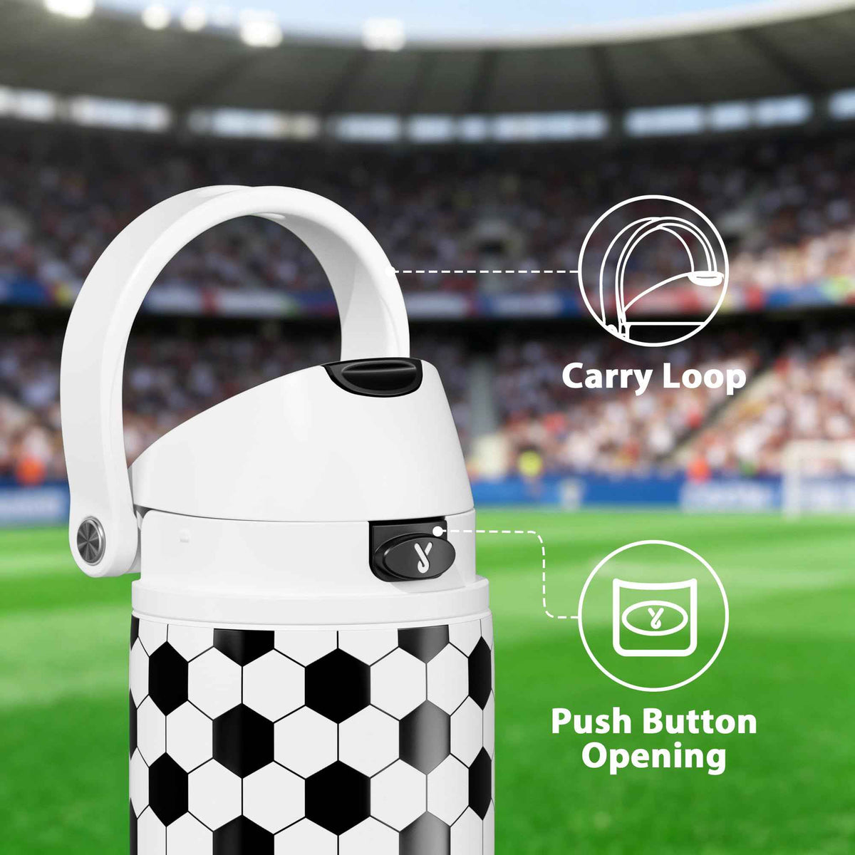 24 oz Insulated Water Bottle with Straw (Arena Light / 24 Ounces)