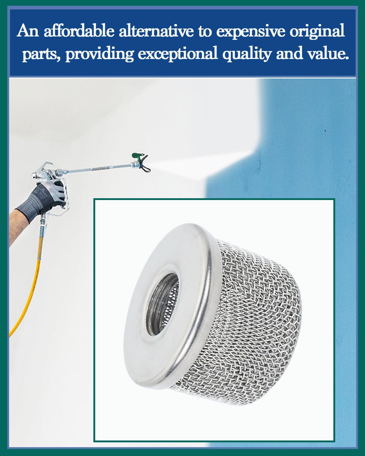 2pack) 181073 Pump Inlet Strainer Filter 1/2" NPT Thread, Double-Layer Stainless Steel Compatible withGraco 350 EM,380 EM,390 EM, 400 EM, 480 EM, 490 EM,500, Super NOVA, Paint Sprayers (2PC 1/2"NPT Inlet Strainer 181073)