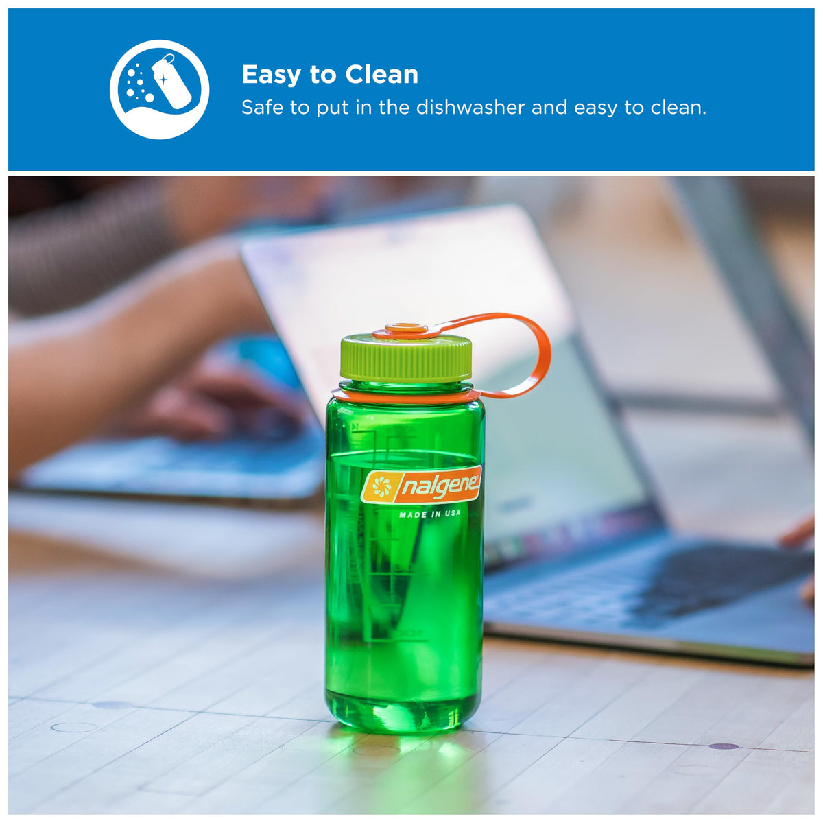 16 oz Wide Mouth Water Bottle (Oil Green w/Freesia / 16 Ounces)