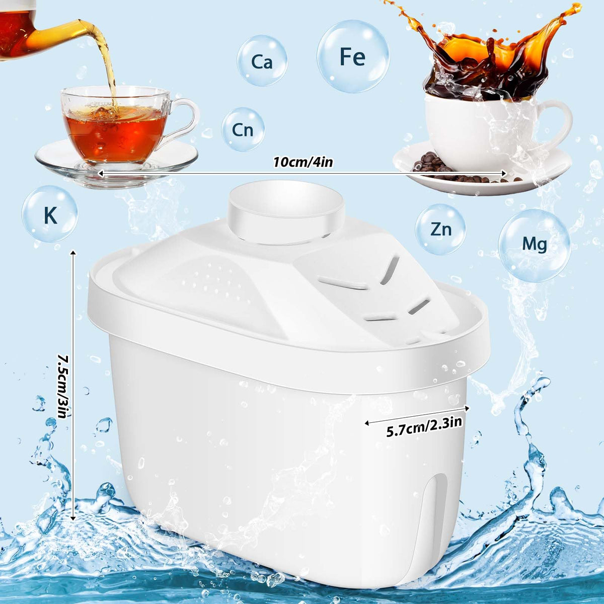 Alkaline Water Filter Cartridges Replacement for Pitcher