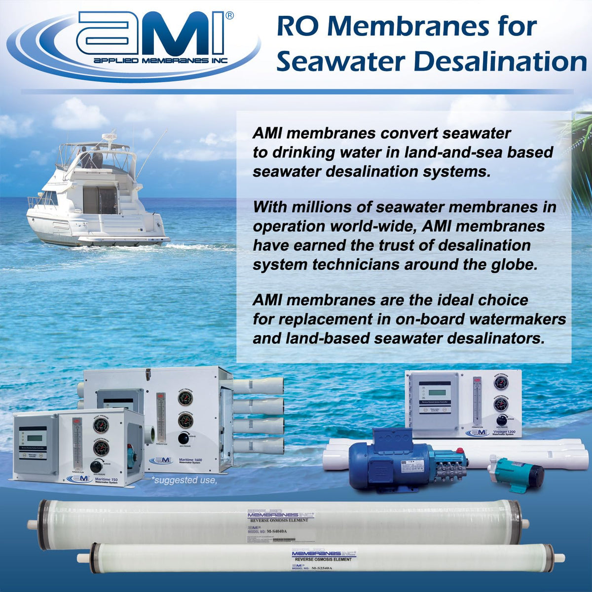 2.5" x 40" Seawater RO Membrane (2.5in x 40in)