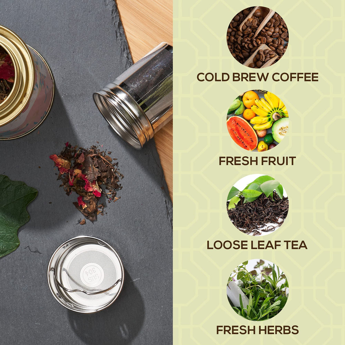 Premium Bamboo Tea Tumbler with Infuser for Loose Leaf Tea (17 Ounces)