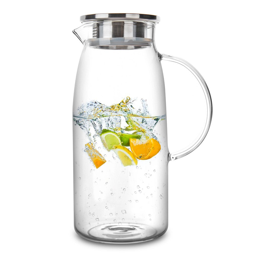 60 Ounces Glass Pitcher with Lid (60 Ounces)