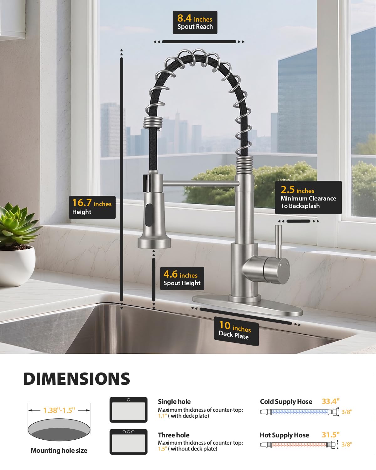 Kitchen Faucet with Pull Down Sprayer