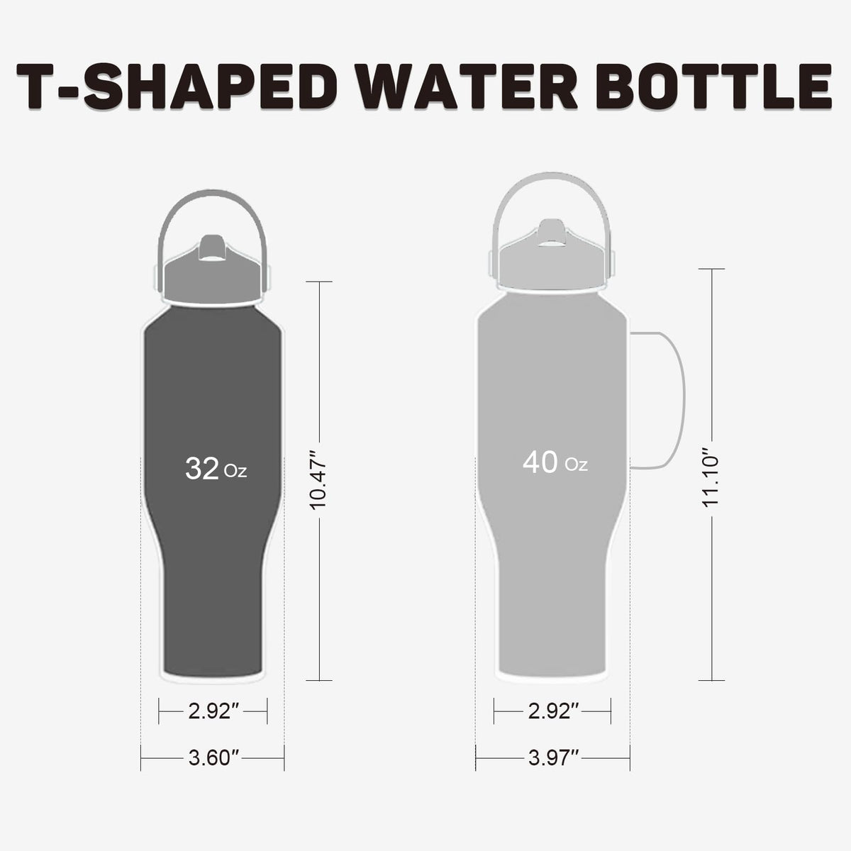 32oz Black Water Bottle Stainless Steel (Black / 32 Ounces)