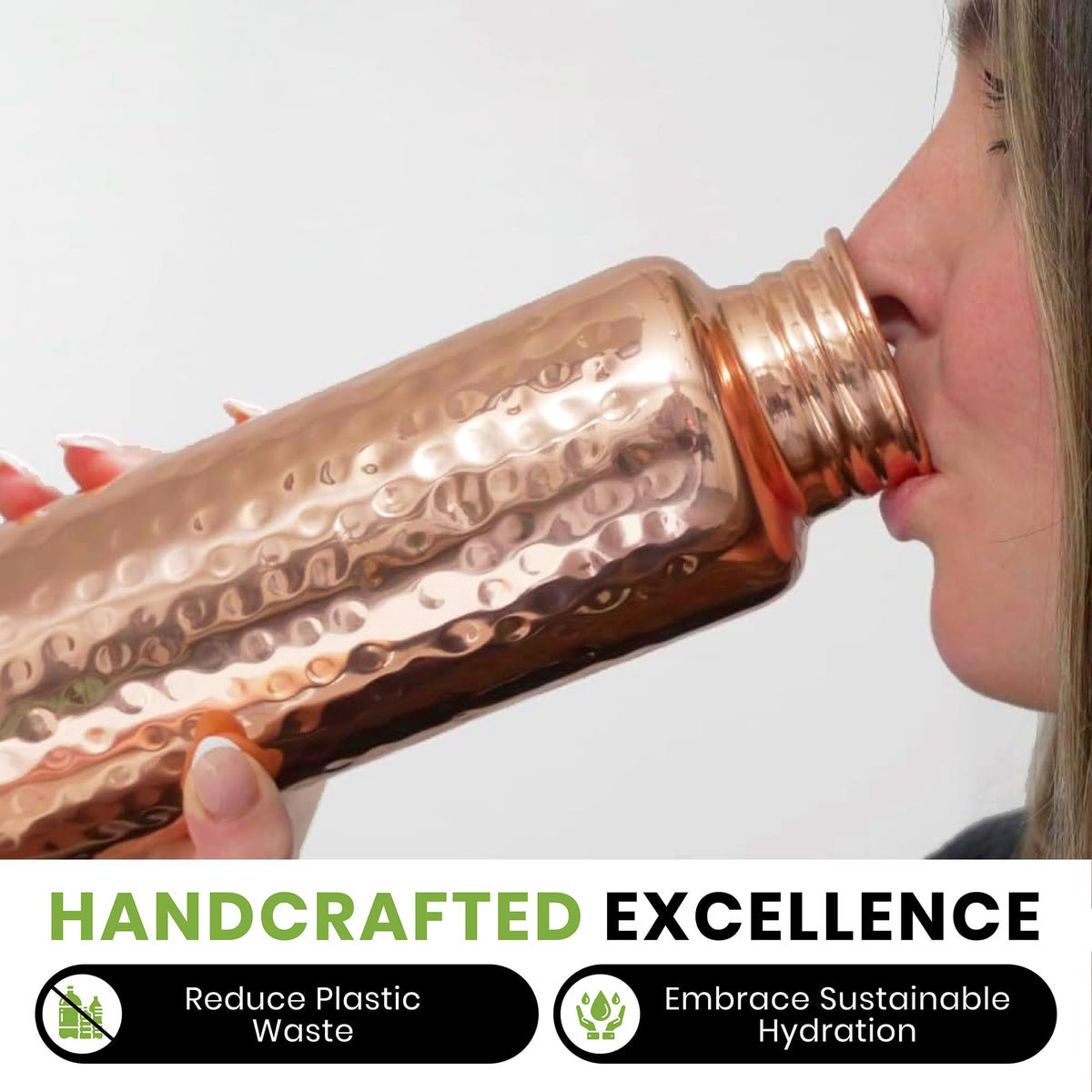 Copper Water Bottle for Drinking (Copper)