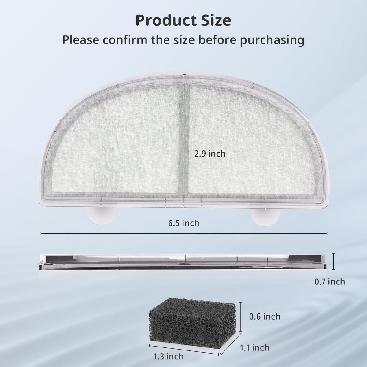 Cat Water Fountain Filter Pet Drinking Fountain Filter Replacement (3 Filters+3 Sponges)