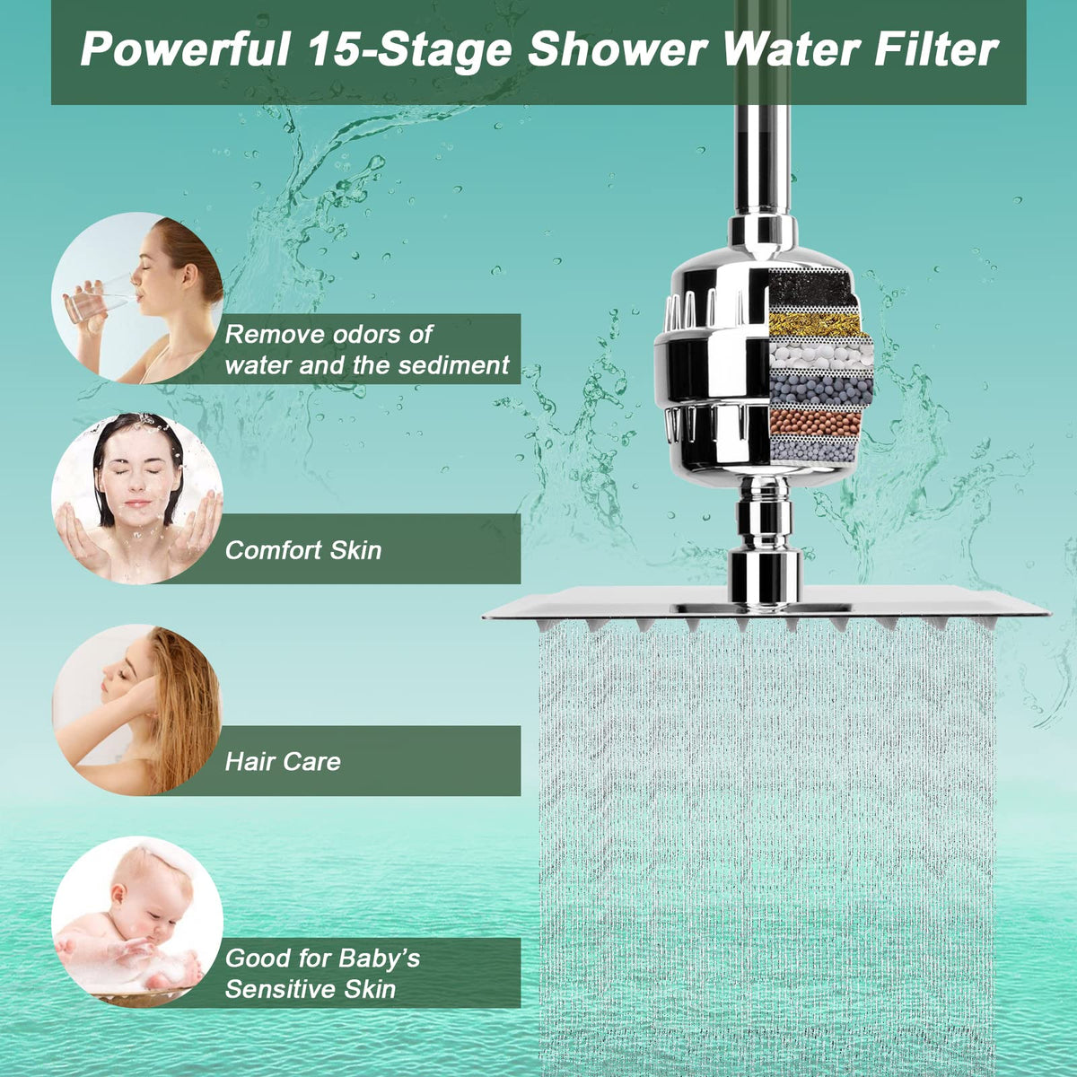 Filter Shower Head (Chrome)