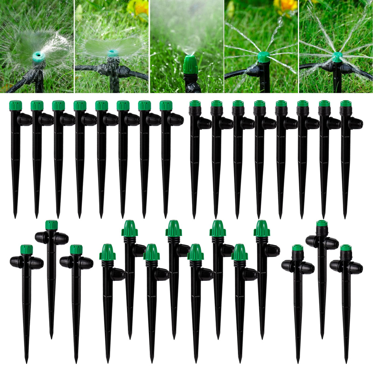 30Pcs Mix Drip Irrigation Emitters Sprayer for 1 (30PCS MIX Emitters)