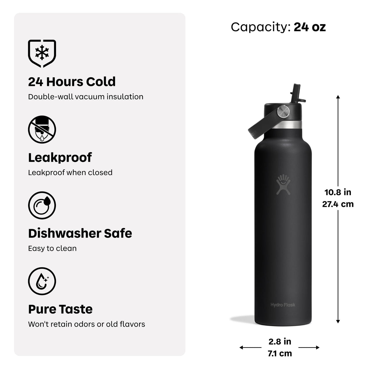 Water Bottle Insulated Stainless Steel (24 Oz / Burgundy)