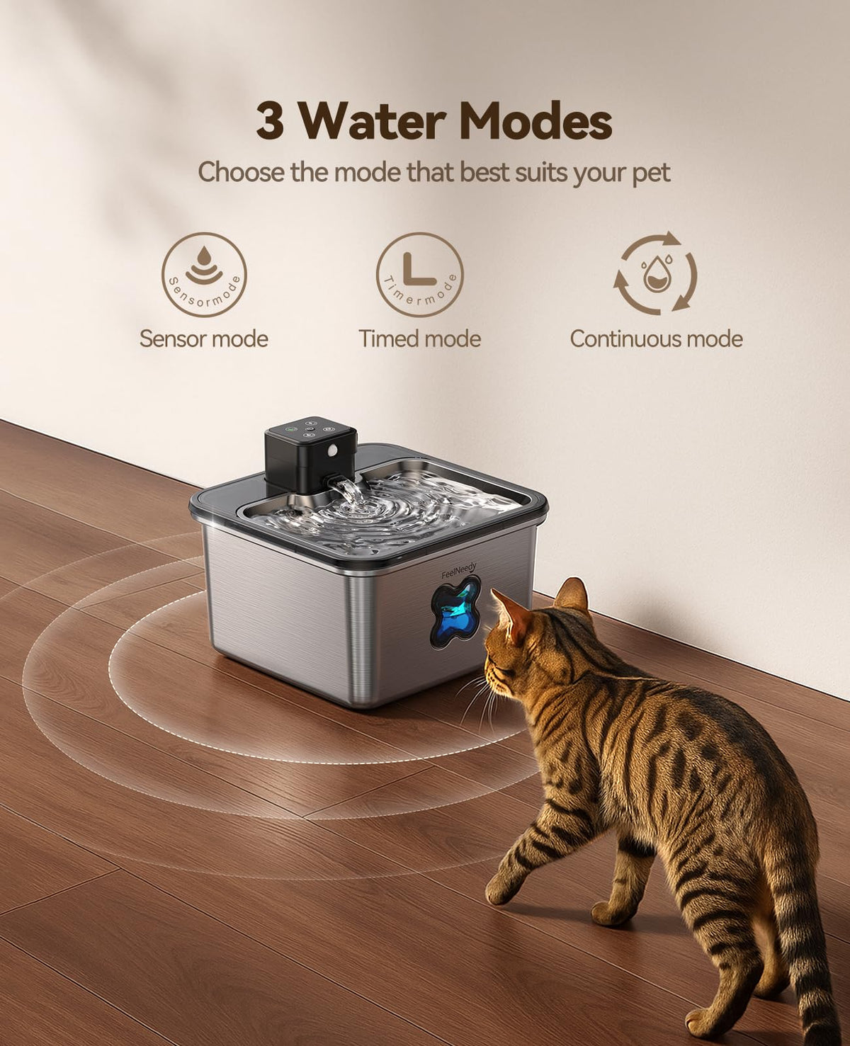 Cat Water Fountain Wireless + 6 Filters