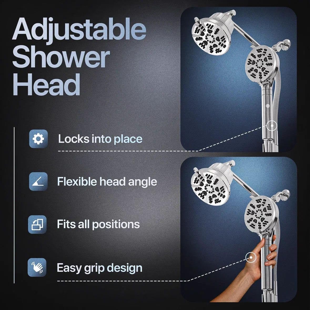 Dual Filtered Shower Head Combo (Dual Head Filter Set)