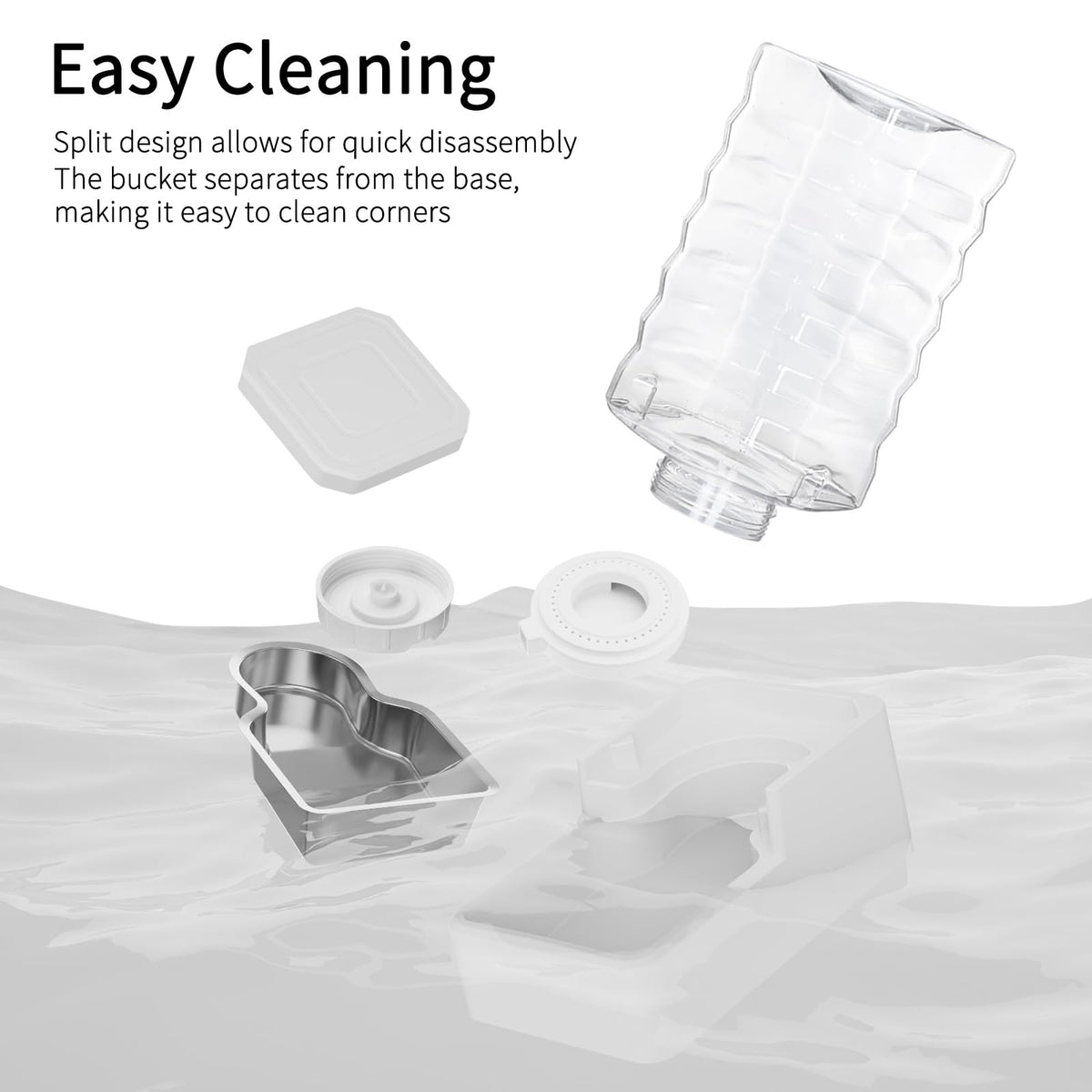 2.64 Gallon Filtered Dog Water Dispenser (White with Lid & Filter / 10L)