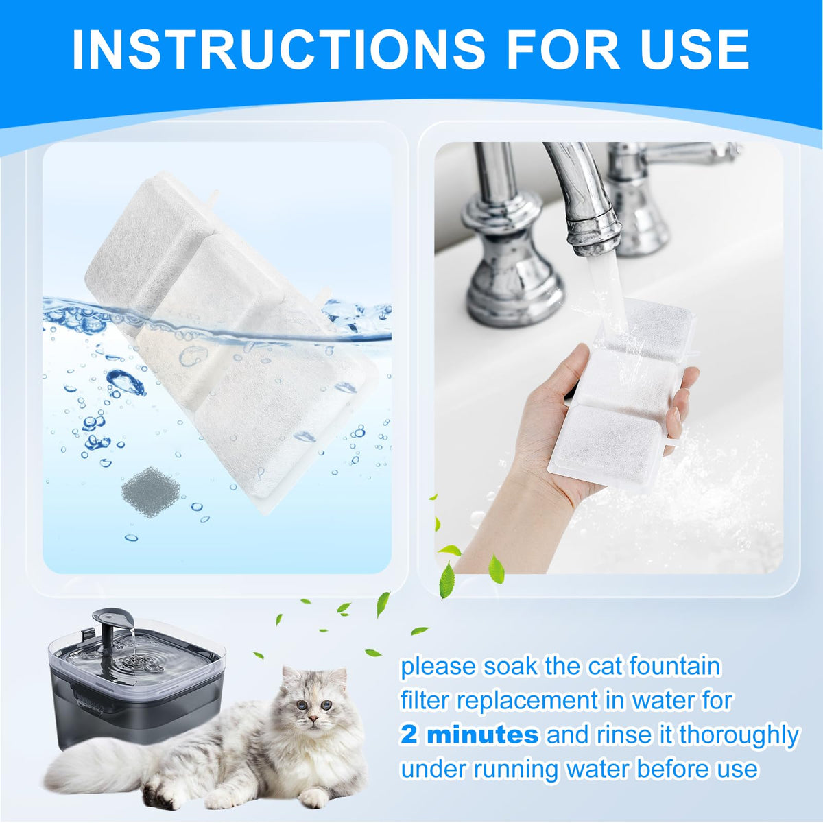 24 PCS Cat Water Fountain Filters