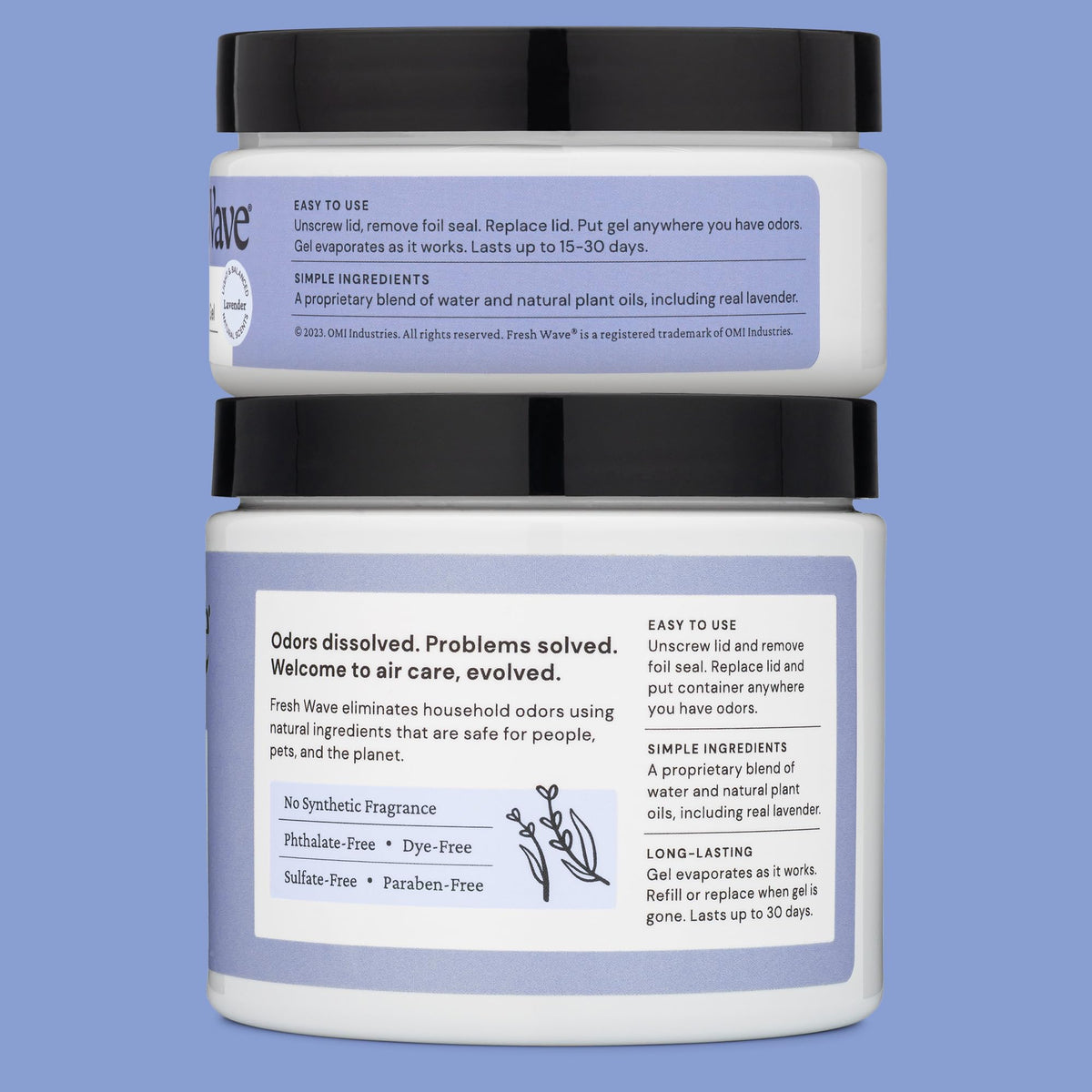 Lavender Odor Eliminator Gel 2 (22 fl oz (Pack of 2: 15 fl oz & 7 fl oz))