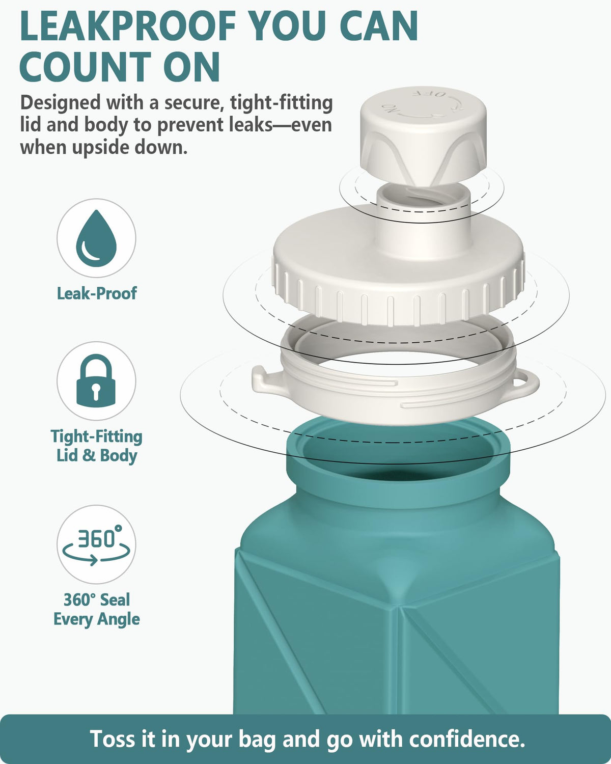 Collapsible Water Bottles 21oz (Starlight+Pink+Blue+Dark Blue+Black)