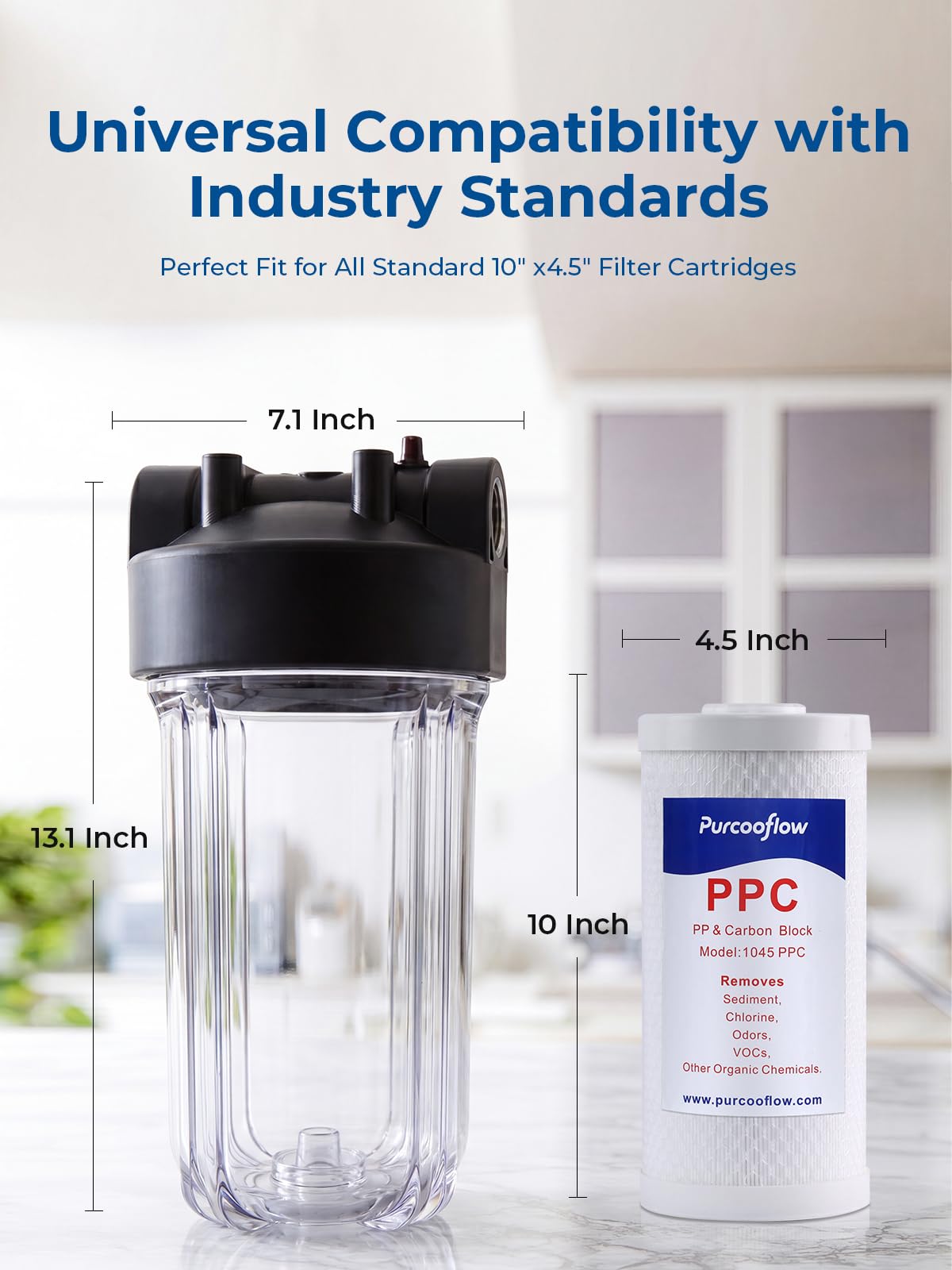 10" x 4.5" Clear Whole House Water Filter Housing (10*4.5'')