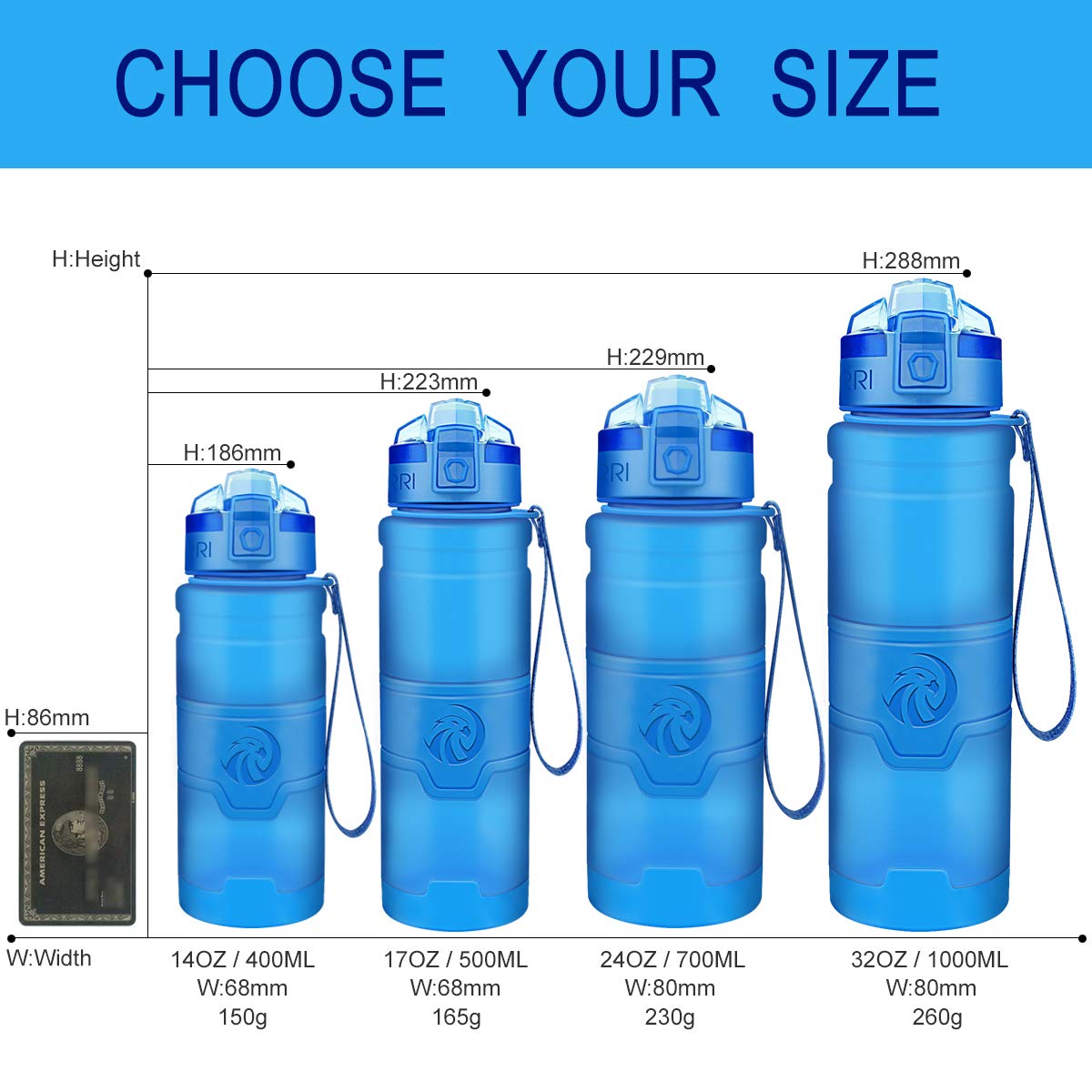 Sport Water Bottle for Kids (17 Ounces / Blue)