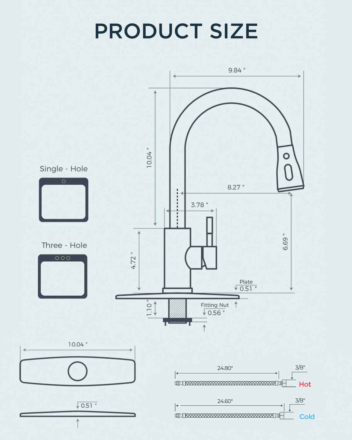 Kitchen Faucet with Pull Down Sprayer (Matte Black)