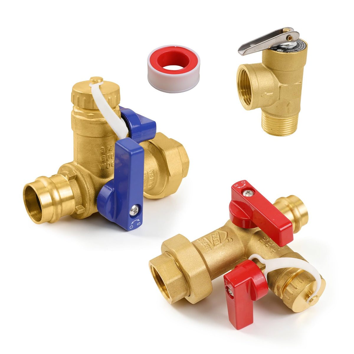 1PC HeSun 3 4" Press Tankless Water Heater Service Valve Kit (3/4"FIP x 3/4"PRESS)