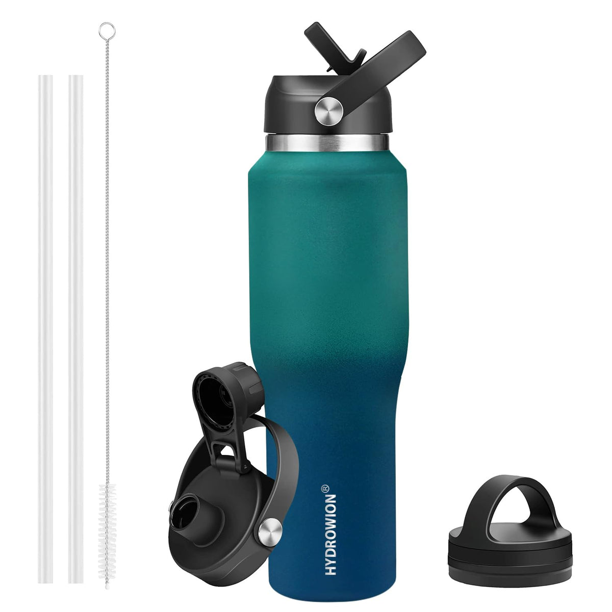 40 oz Insulated Water Bottle Stainless Steel Triple (Green - Blue / 40 Ounces)