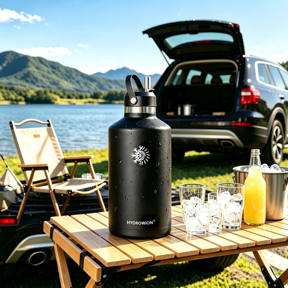 64 oz Insulated Water Bottle Stainless Steel Triple (Big-BK / 64 Ounces)