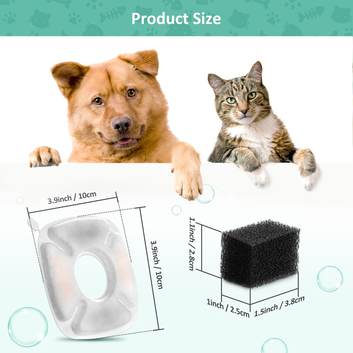 4 Pack Replacement Filters and Sponges for 50 (4+4)