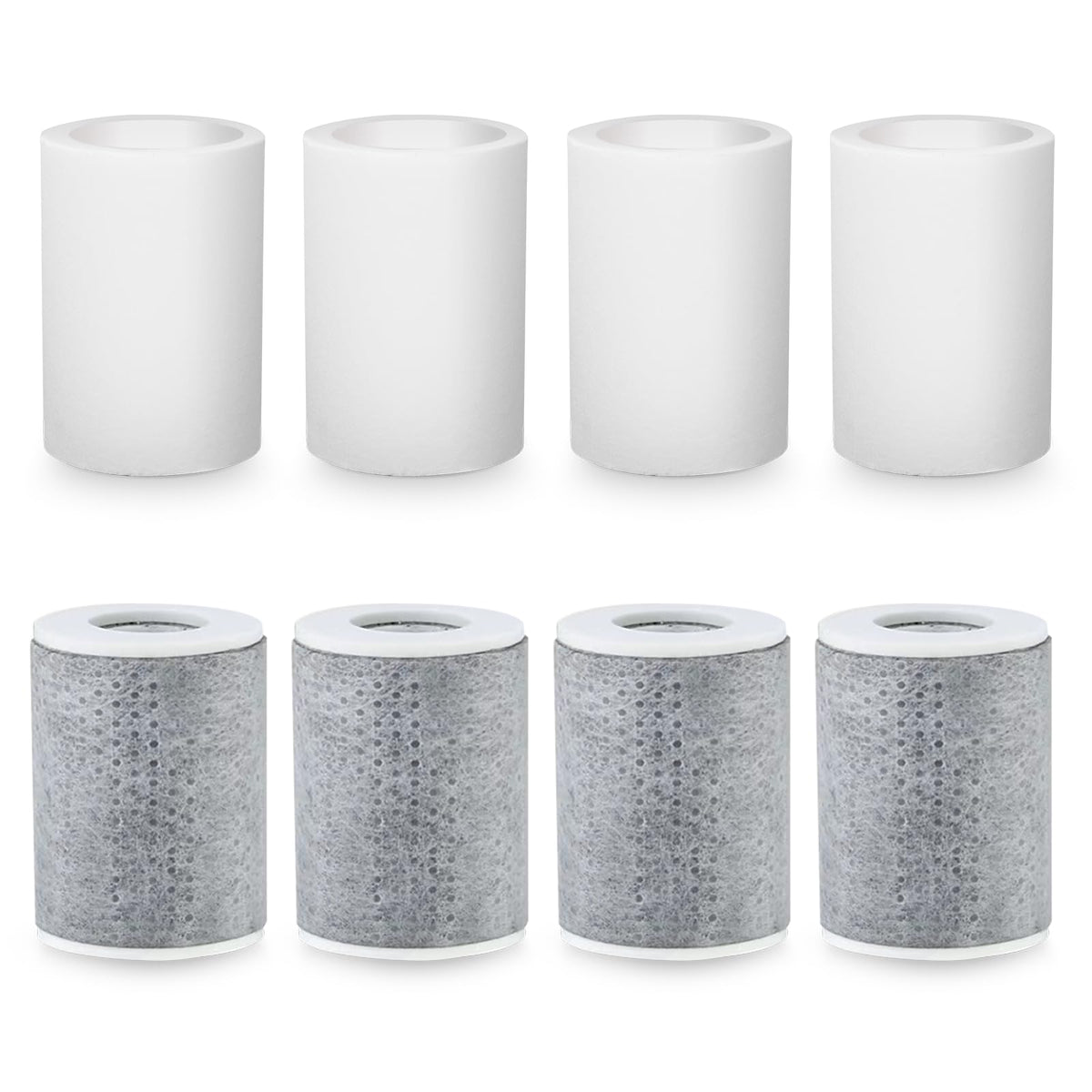 8 PCS Faucet Filter Cartridge Replacement for Kitchen & Bathroom Sink (4 Carbon Fiber & 4 Cotton Filters)