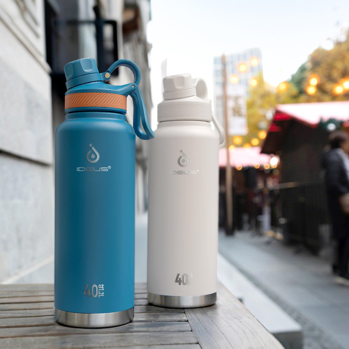 40 oz Insulated Water Bottle with 2 Leak (Blue Atoll / 40 Ounces)
