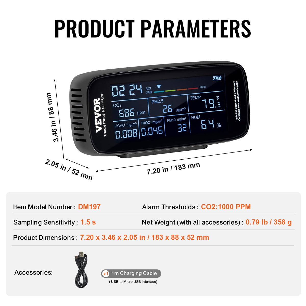 Air Quality Monitor 9 (DM197 9-in-1)