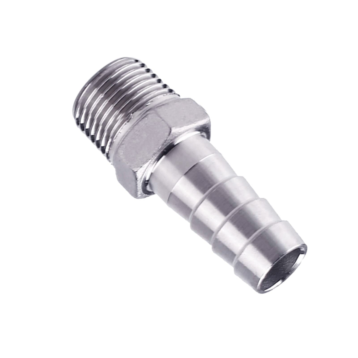 Stainless Steel Hose Barb Adapter 1" Barbed x 1 (1/2" Mnpt x 1" Barb)