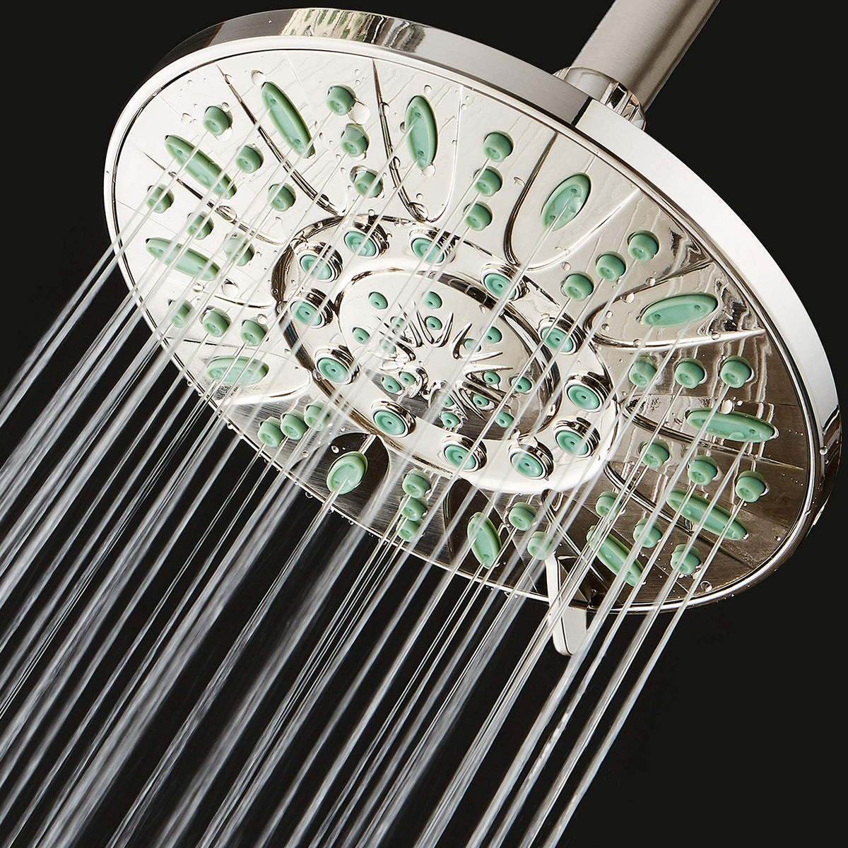 Antimicrobial High Pressure 6 (Brushed Nickel / Coral Green Jets)