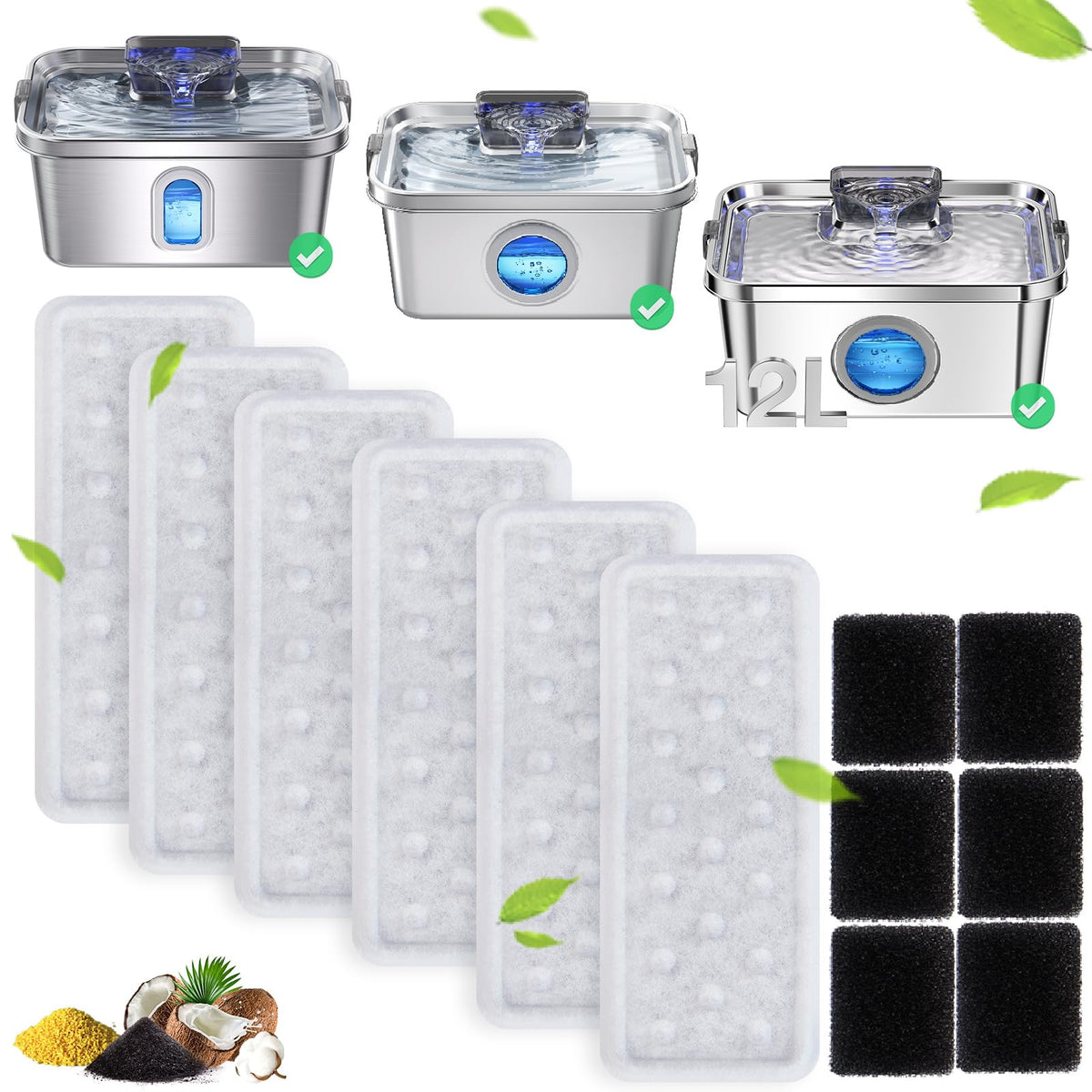 Replacement Dog Water Fountain Filters 6 Packs