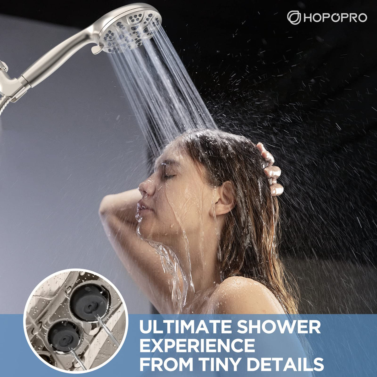 High Pressure Handheld Shower Head Set with 6 Modes (6 Modes / Brushed Nickel)